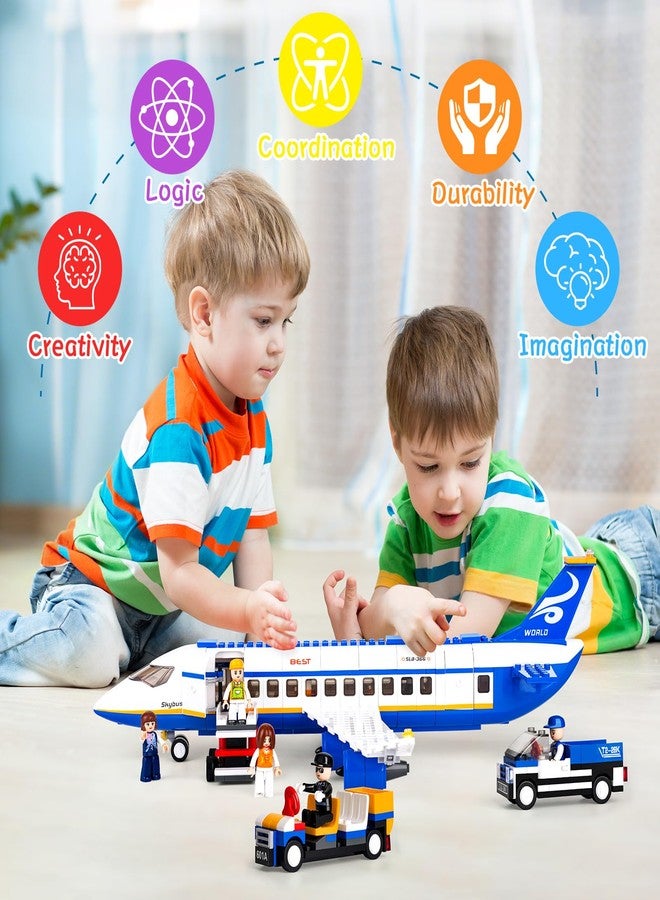 سلوبان مجموعة بناء طائرة ركاب مدينة سلوبان، لعبة تعليمية STEM هدية للأولاد والبنات من عمر 6 سنوات فما فوق - Image 3